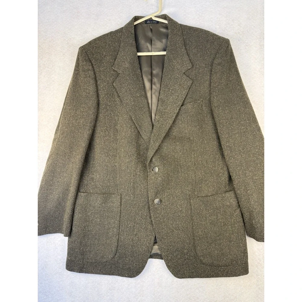 J. Riggings Mens 41R Sport Coat Blazer Brown Tweed 2 Button Lined